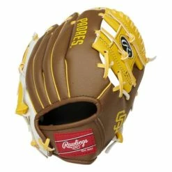 Flash Sale ✔️ Baseball Gloves Kids Rawlings San Diego Padres MLB Logo Tee Ball Glove 🧨