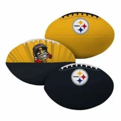 Budget 💯 NFL Golf & Sports Equipment Rawlings Pittsburgh Steelers 3rd Down 4" Football Set 😍